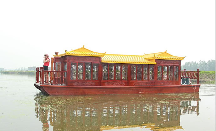 廠家直銷大型仿古電動(dòng)觀光游船 餐飲船 公園景區(qū)畫舫木船